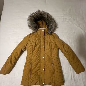 Women’s Coat with Faux Fur Hood